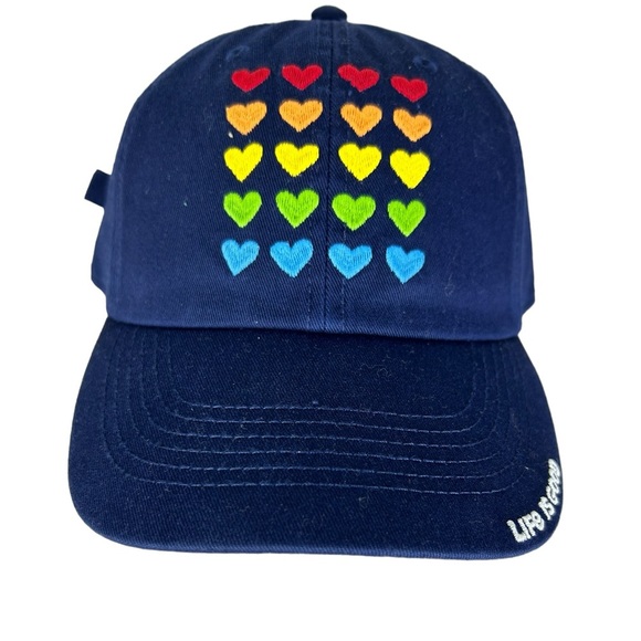 LIFE IS GOOD Unisex Classic Baseball Cap Pride Heart Stack 100% Cotton - Picture 10 of 11